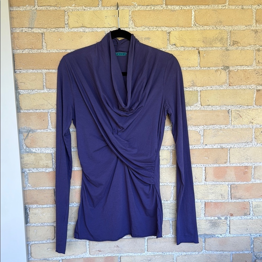 Velvet by Graham & Spencer Purple Drape Neck Top